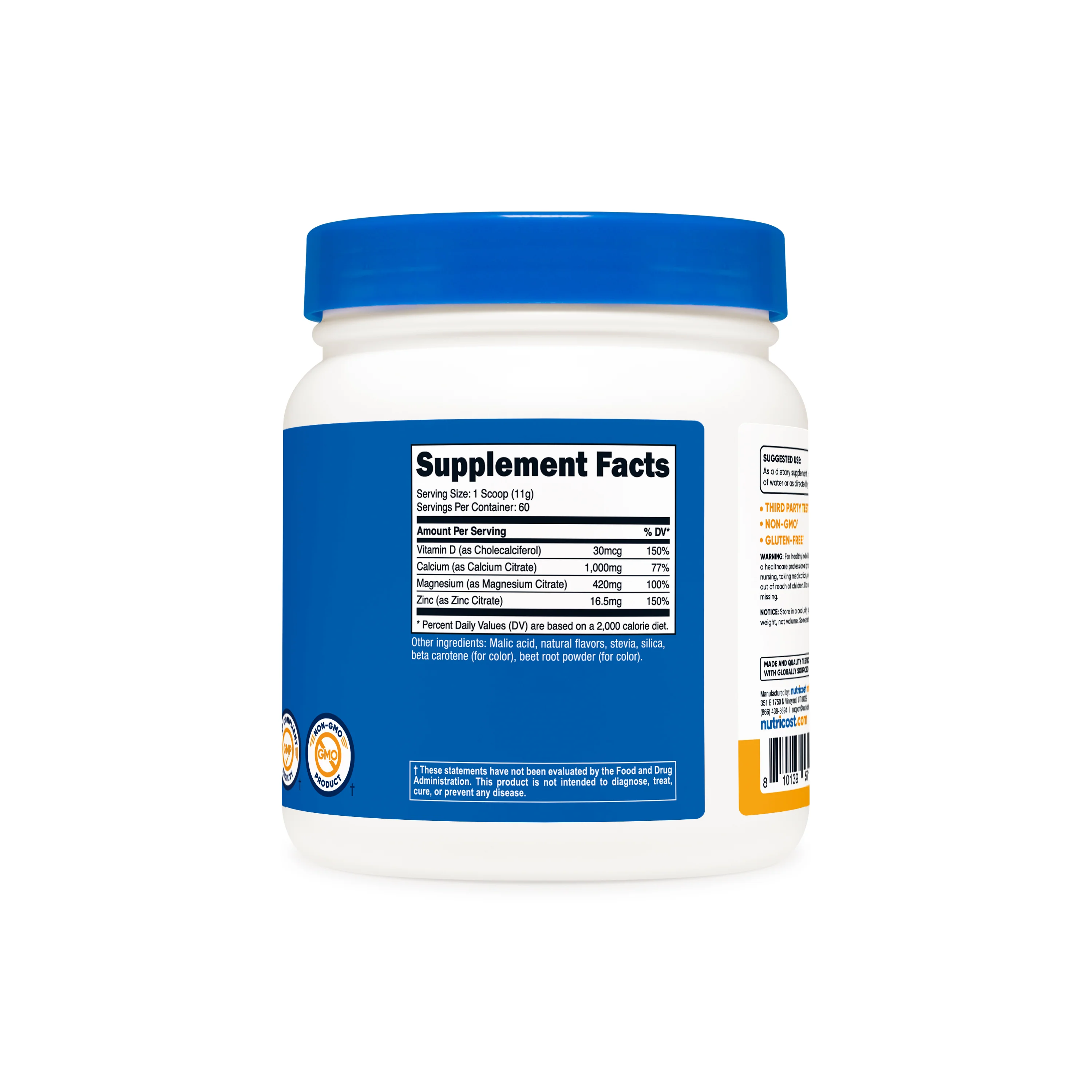 Nutricost Calcium + Magnesium + Zinc Citrates with Vitamin D3 Powder - Image 11