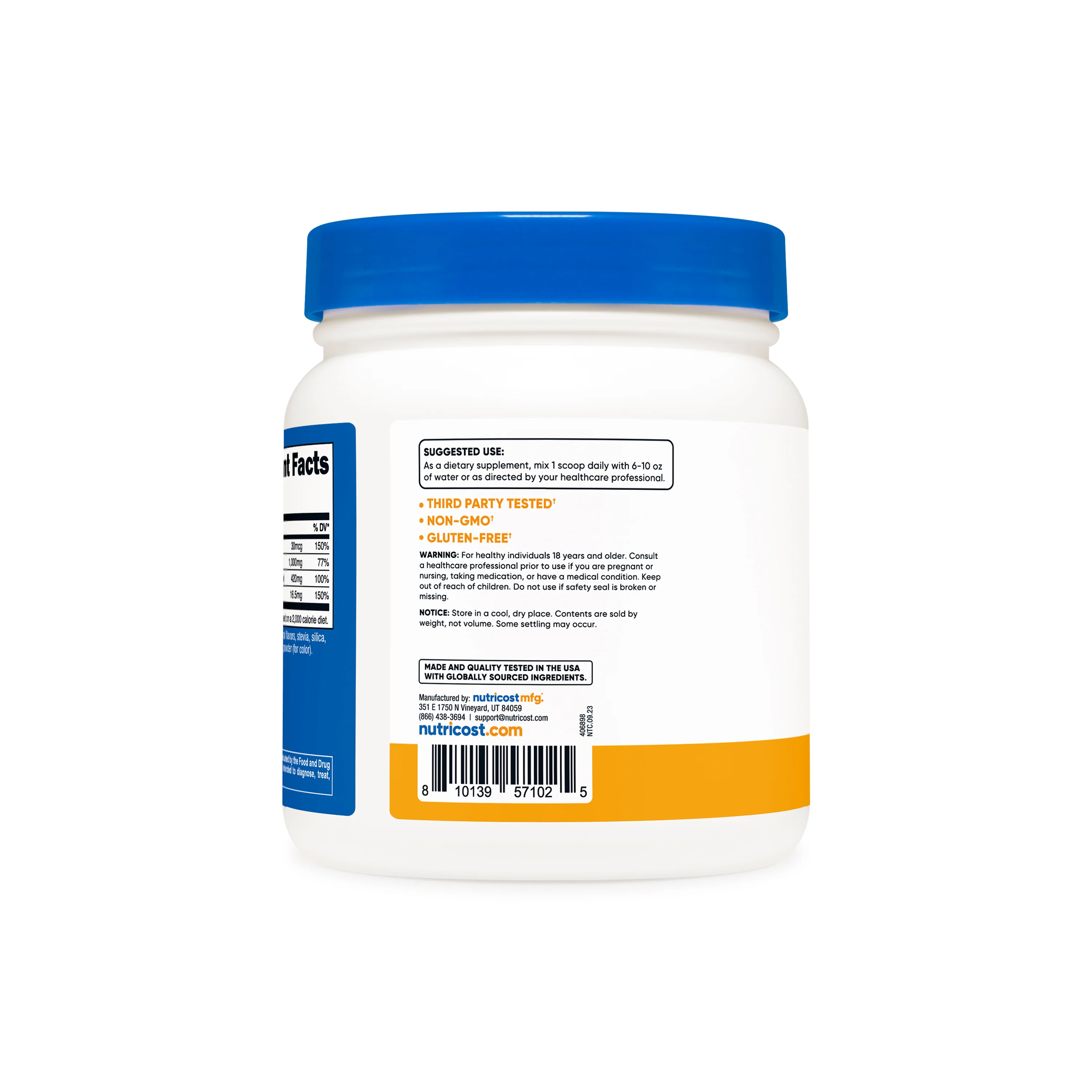 Nutricost Calcium + Magnesium + Zinc Citrates with Vitamin D3 Powder - Image 12
