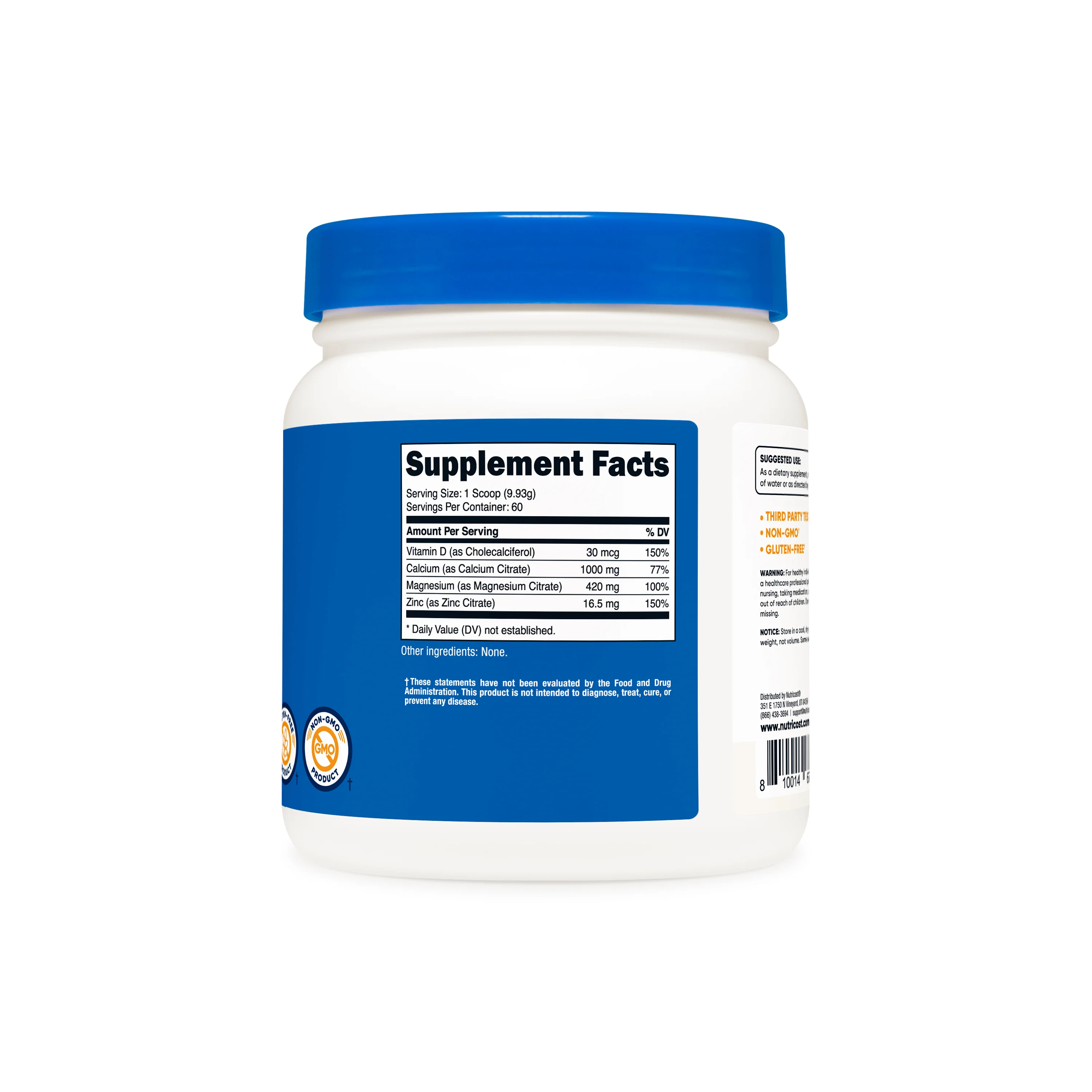 Nutricost Calcium + Magnesium + Zinc Citrates with Vitamin D3 Powder - Image 17