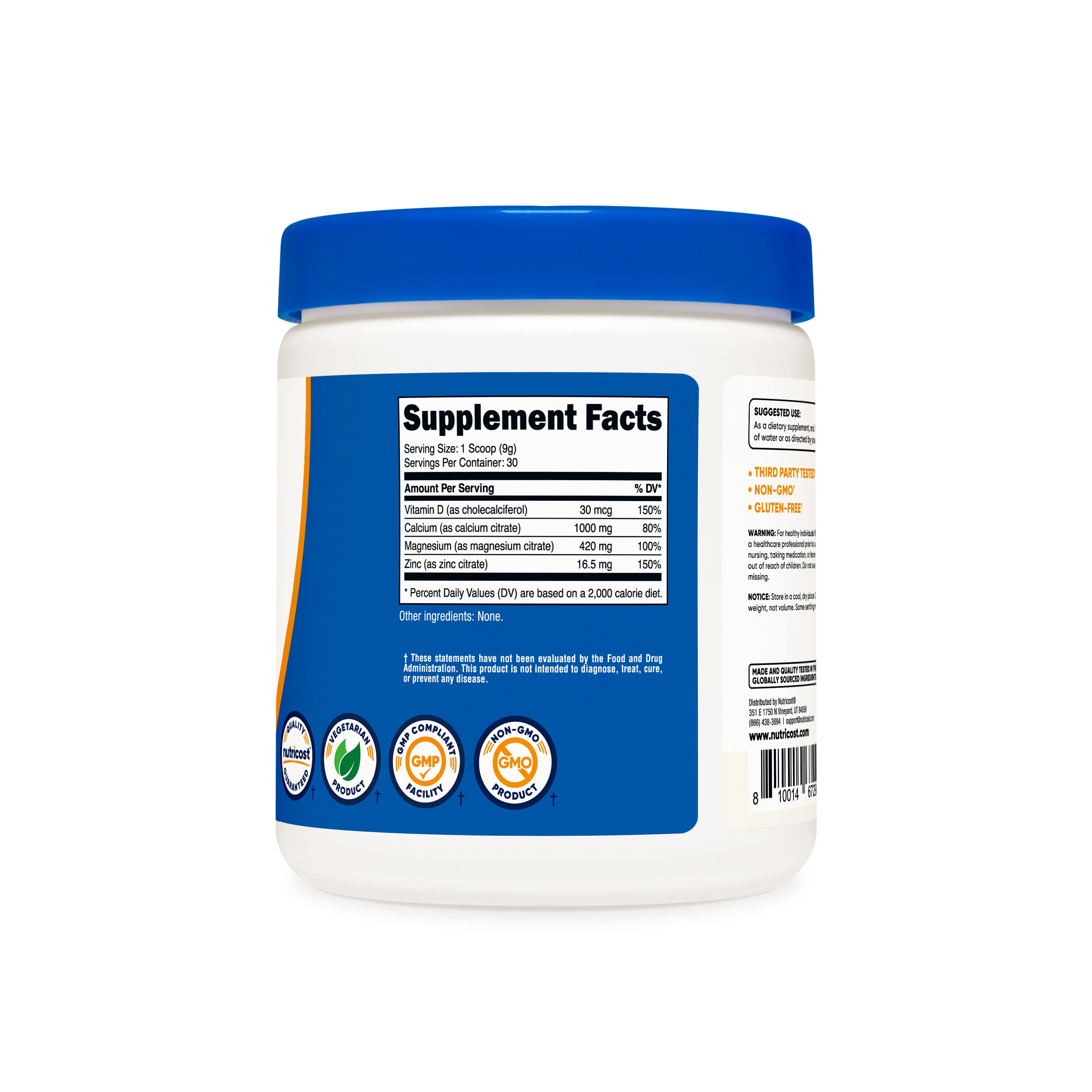 Nutricost Calcium + Magnesium + Zinc Citrates with Vitamin D3 Powder - Image 20