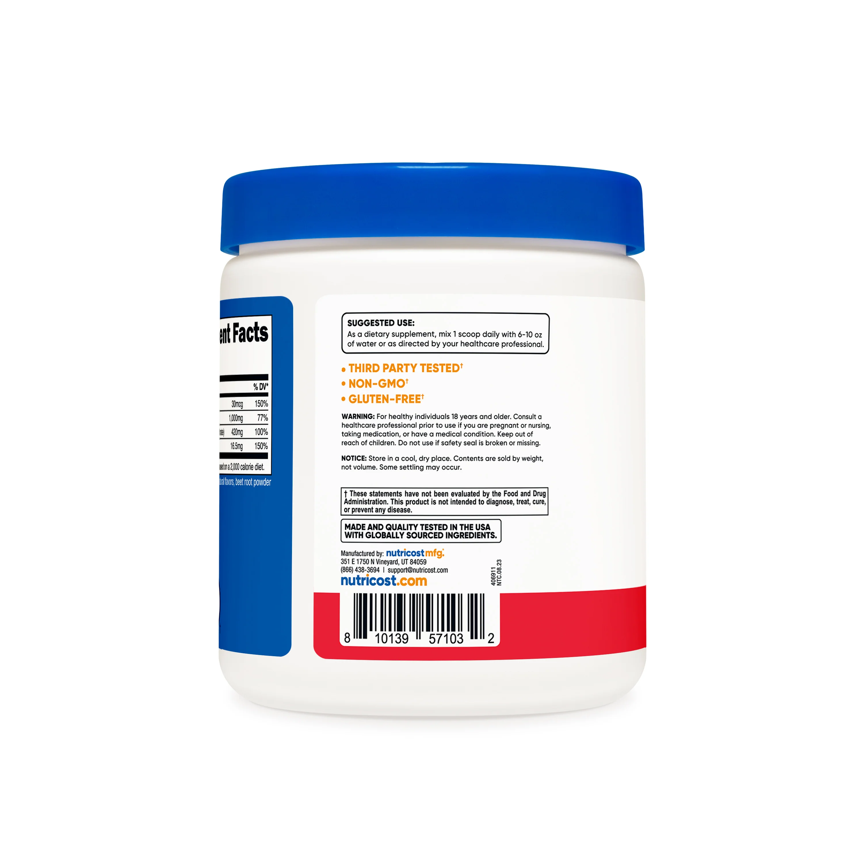 Nutricost Calcium + Magnesium + Zinc Citrates with Vitamin D3 Powder - Image 3