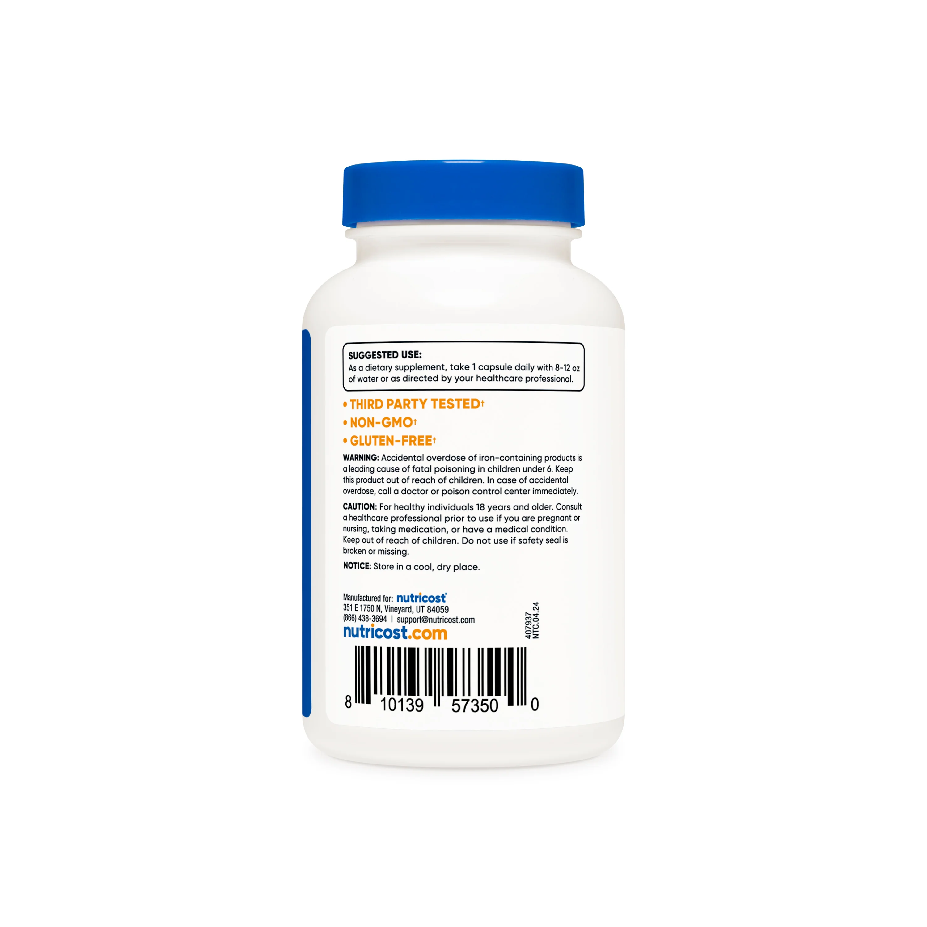 Nutricost Ferrochel Iron Capsules - Image 3