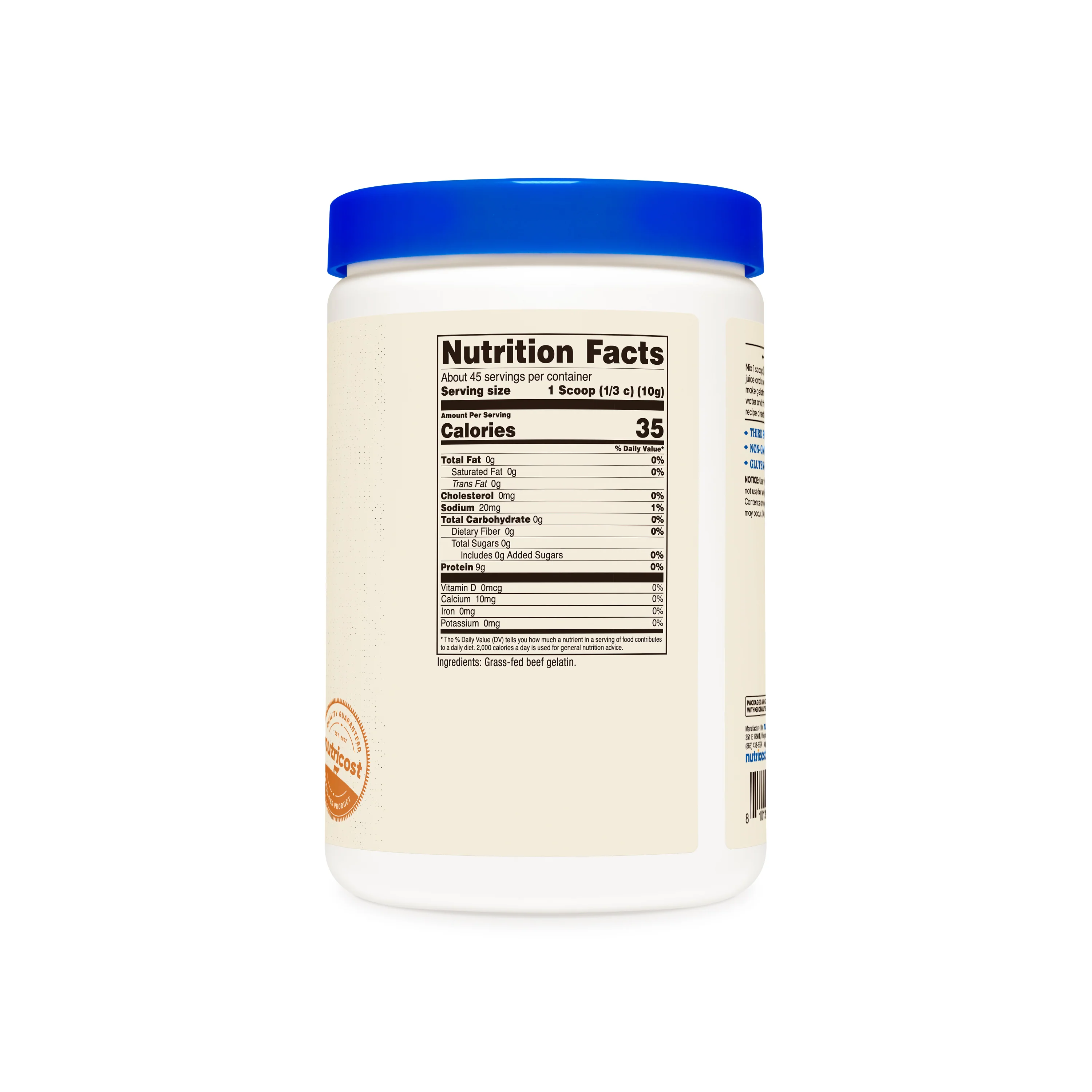 Nutricost Grass-Fed Beef Gelatin Powder - Image 2