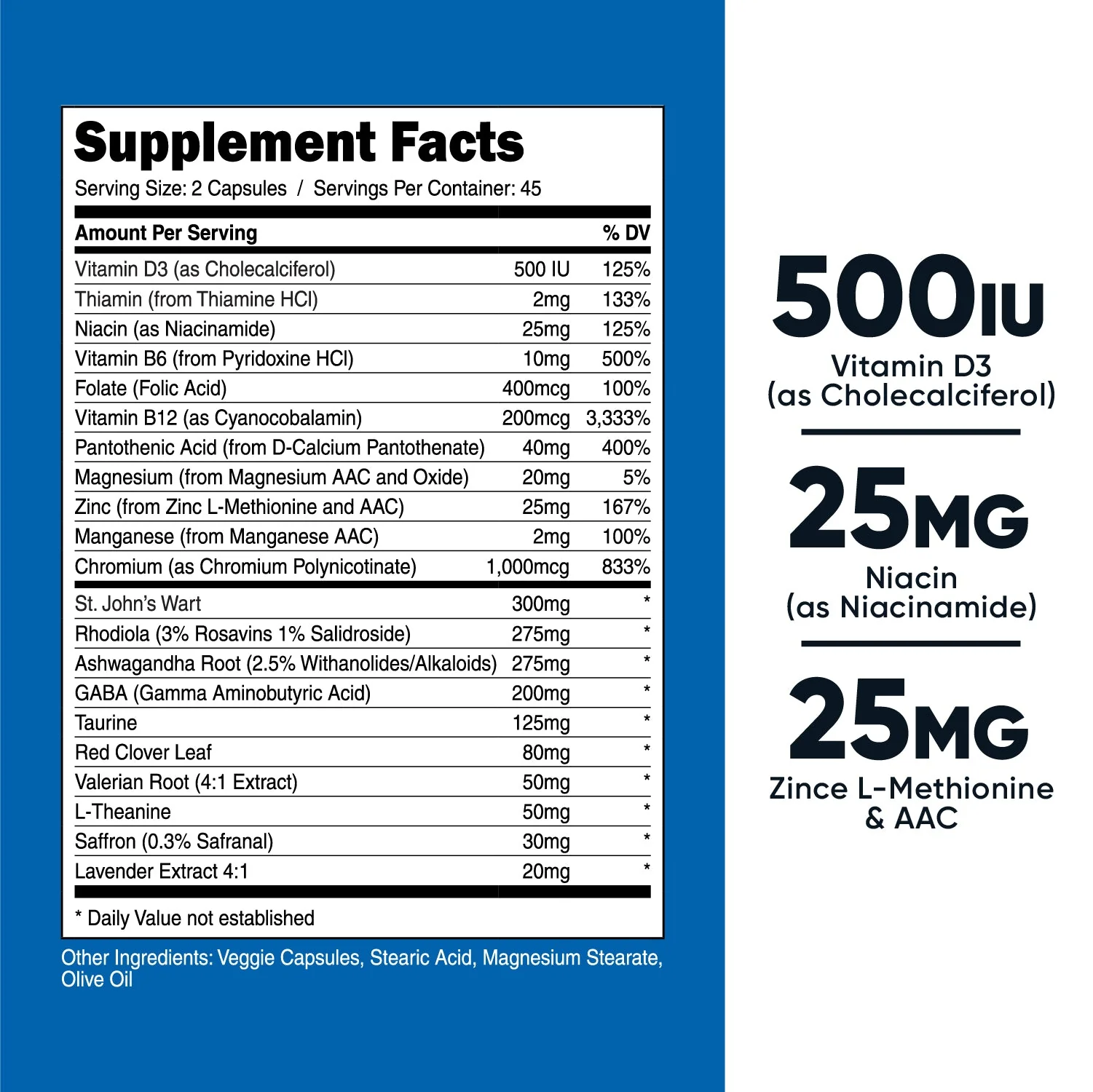 Nutricost Mood Complex Capsules - Image 2