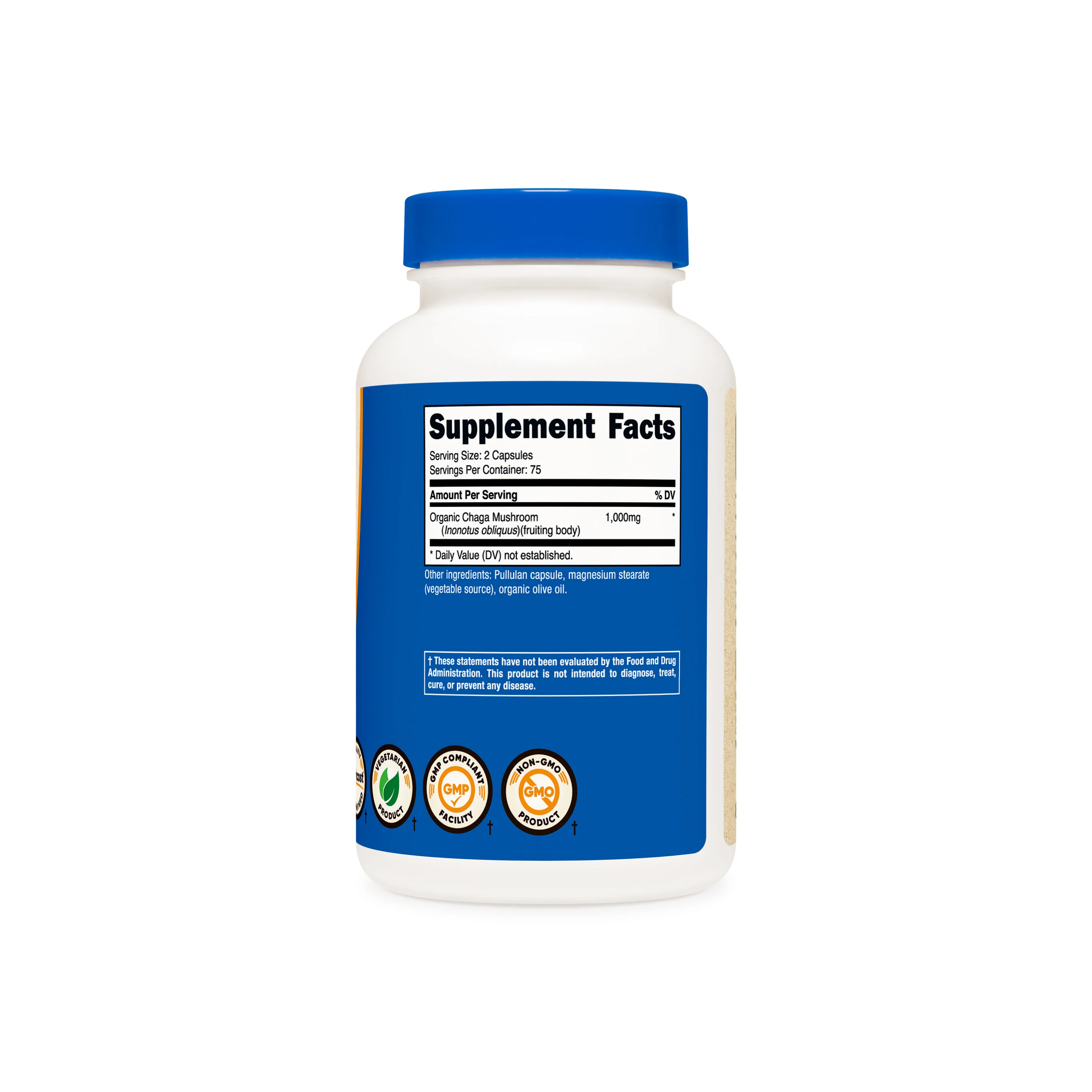Nutricost Made With Organic Chaga Mushroom Capsules - Image 2