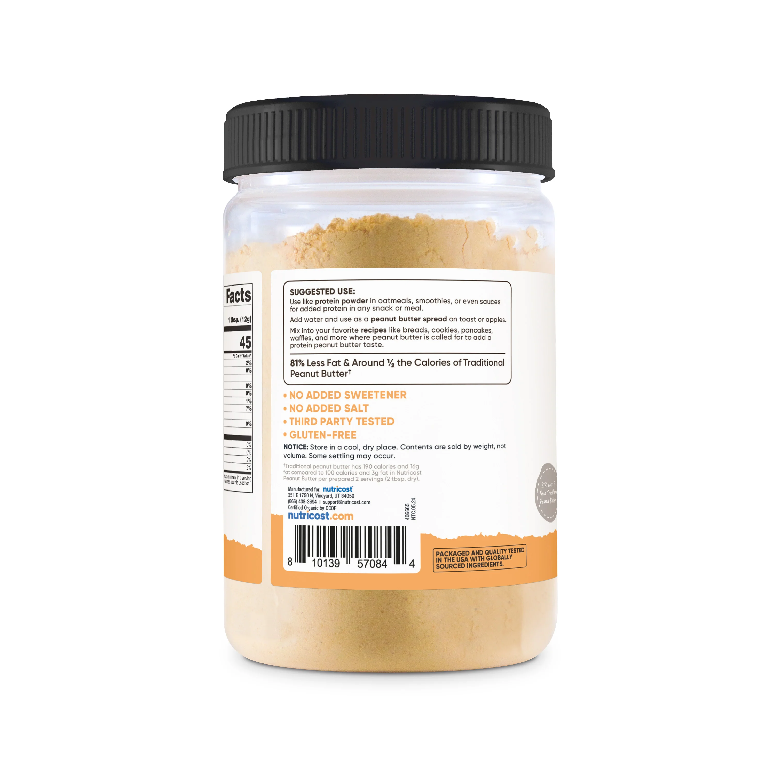 Nutricost Pantry Organic Peanut Butter Powder - Image 3