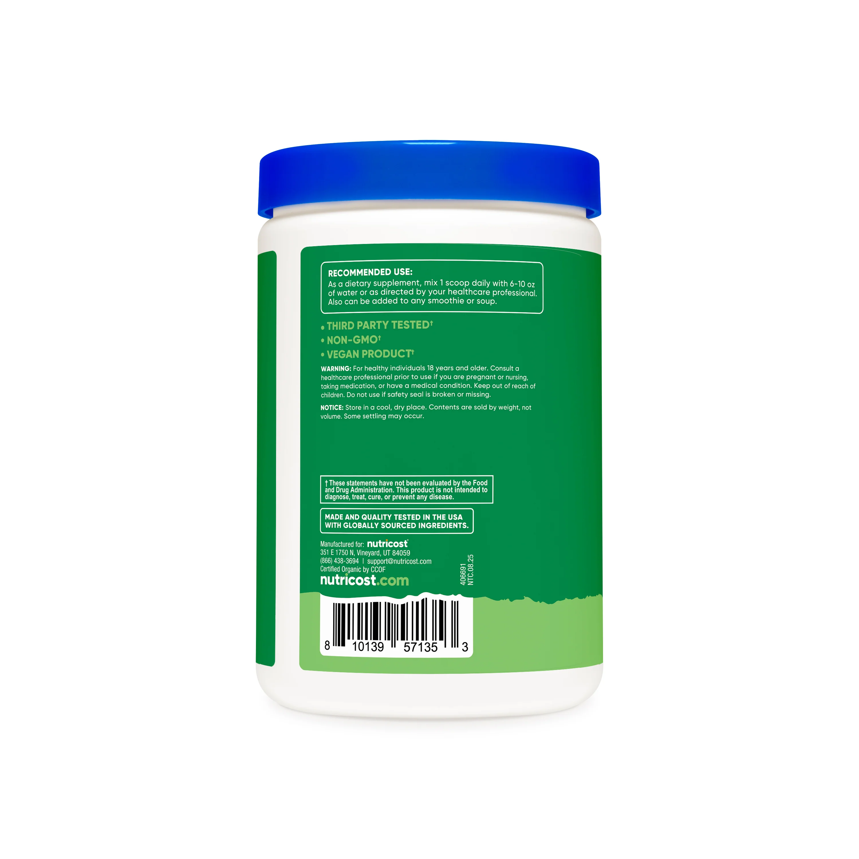 Nutricost Organic Super Greens Powder - Image 2