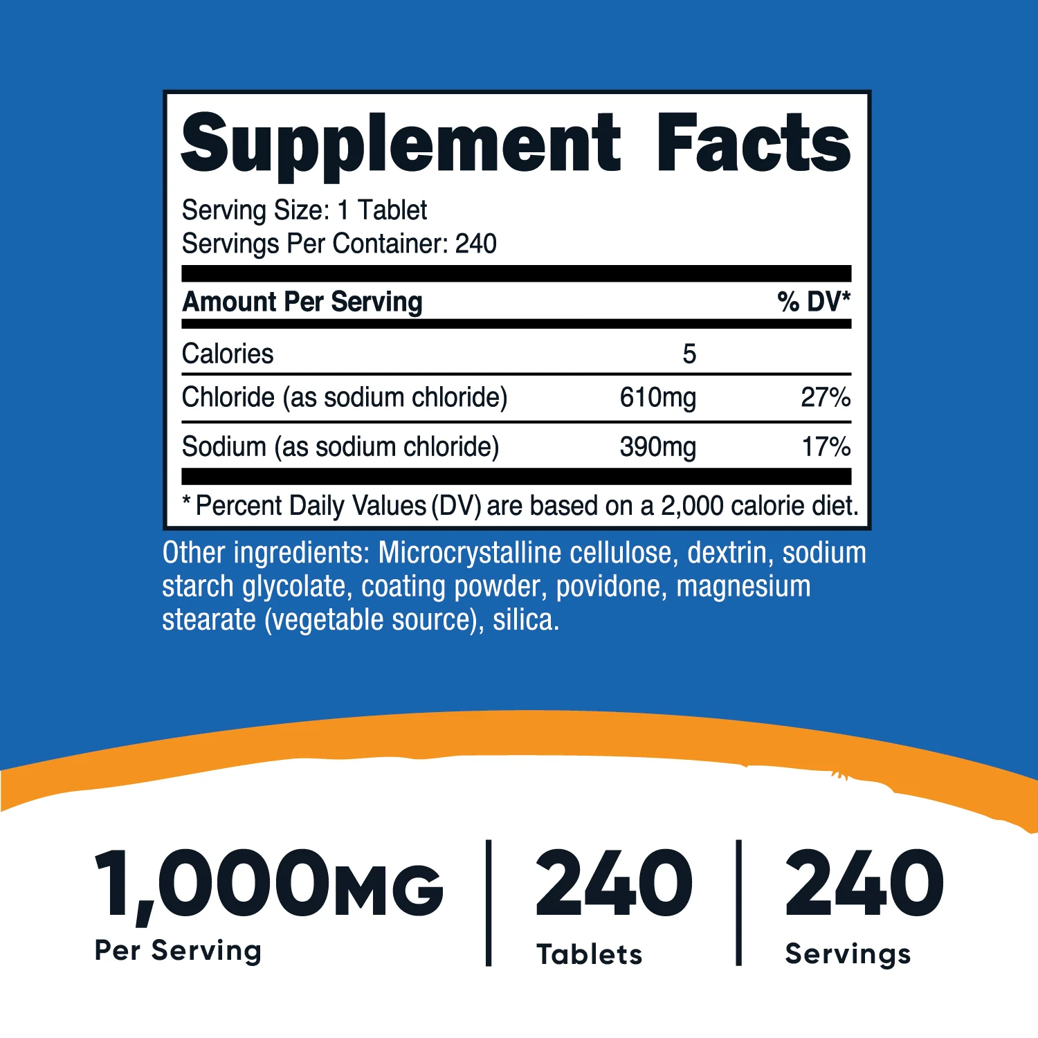 Nutricost Sodium Chloride Tablets - Image 2