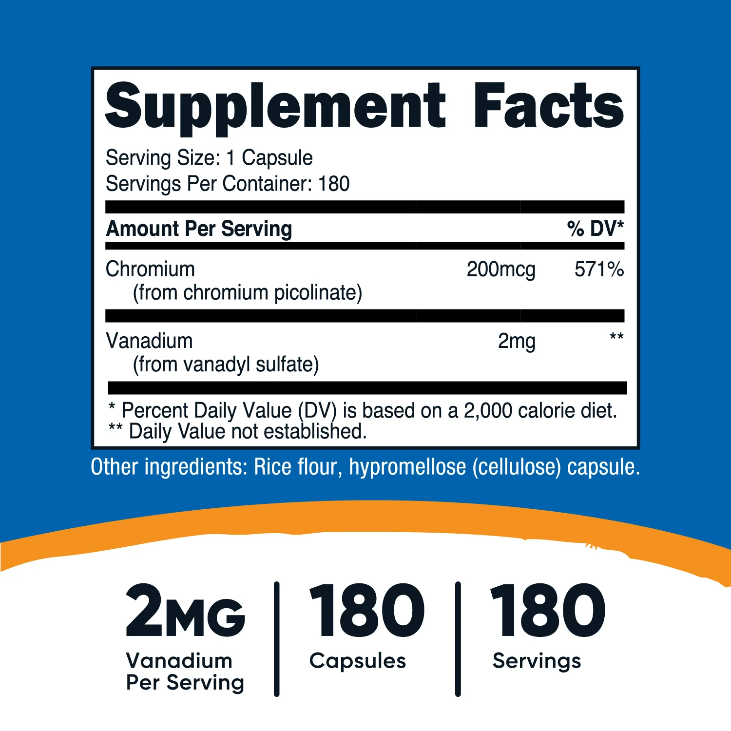 Nutricost Vanadium (With Chromium) Capsules - Image 2